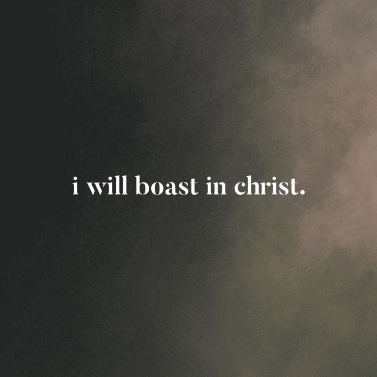 I Will Boast In Christ