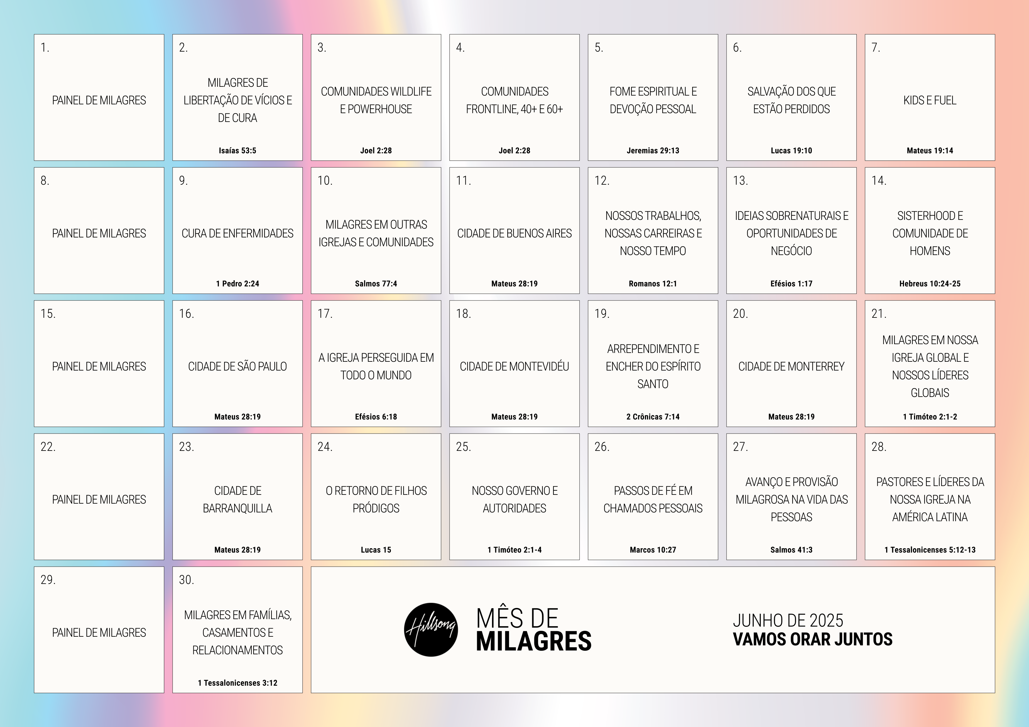 MIM Prayer Calendar