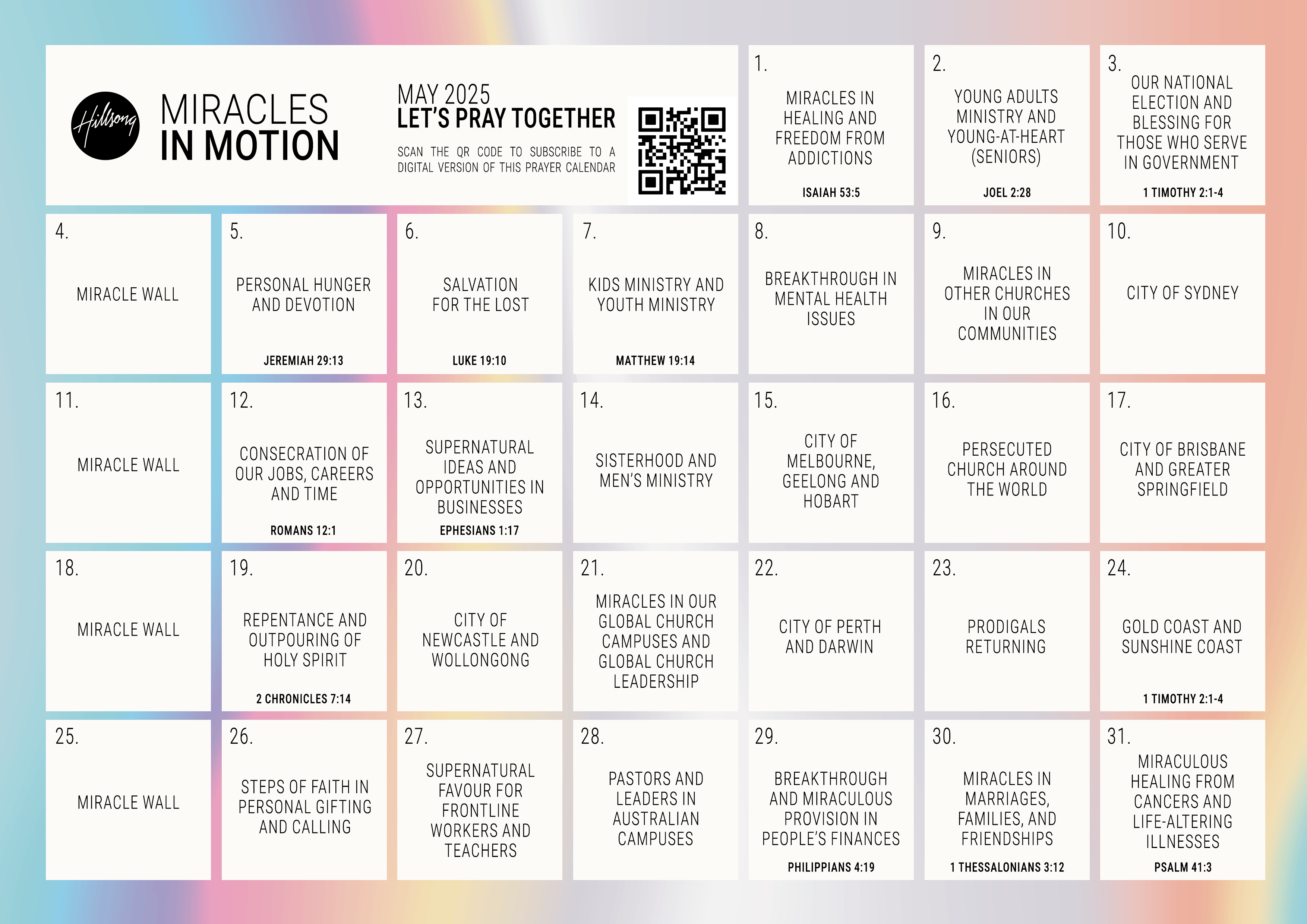MIM Prayer Calendar